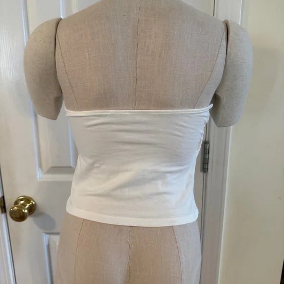 Intimately Free People White Bandeau Tube Top Size Medium Stretch Layering Top - Picture 2 of 8